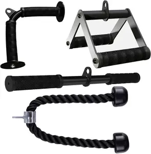 Machine Attachment Set, LAT Pulldown Attachments for  Gym Equipment, Tricep Pull Down Attachment for  Gym Accessories, LAT Pull Down Bar and Tricep Rope  Attachment