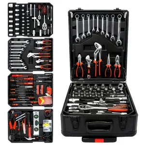 [899/52+1] Repair Tool Set, Portable 4-Tier Tool Chest with Wheels, Easy to Push & Pull, Includes 1/4" Drive and Standard Sockets, Multi-functional Tool Kit – Auto Repair Set!