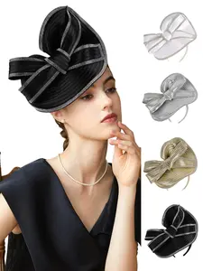 1pc Tea Party Fascinator Hat for Women Kentucky Headwear Derby Pillbox Church Hat for Cocktail Wedding Headband