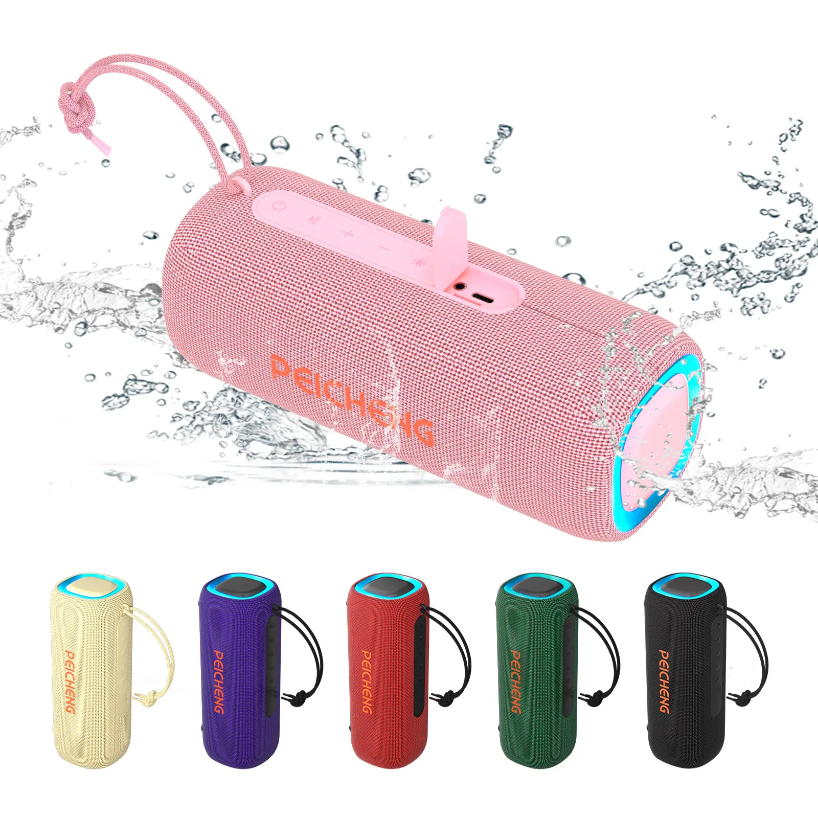 【SummerWins】Portable Bluetooth Speaker, 2-Way Speaker System, IPX5 Waterproof, 20W Stereo Sound, Bluetooth 5.3 Chip, Powerful Pro Audio, Up to 24H Playtime — A Must-Have for Music Lovers - Pink Durable Dustproof, FathersDayGift,father'sdaygifts