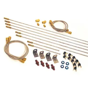 Longacre 45215 Complete Brake Line Kit - #3 AN 3/16"x8" Stainless Steel Braided