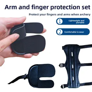 Shooting Archery Bow Arm Guard Finger Guard Set Protective Gear Hand Guard Recurve Traditional Hunting Bow