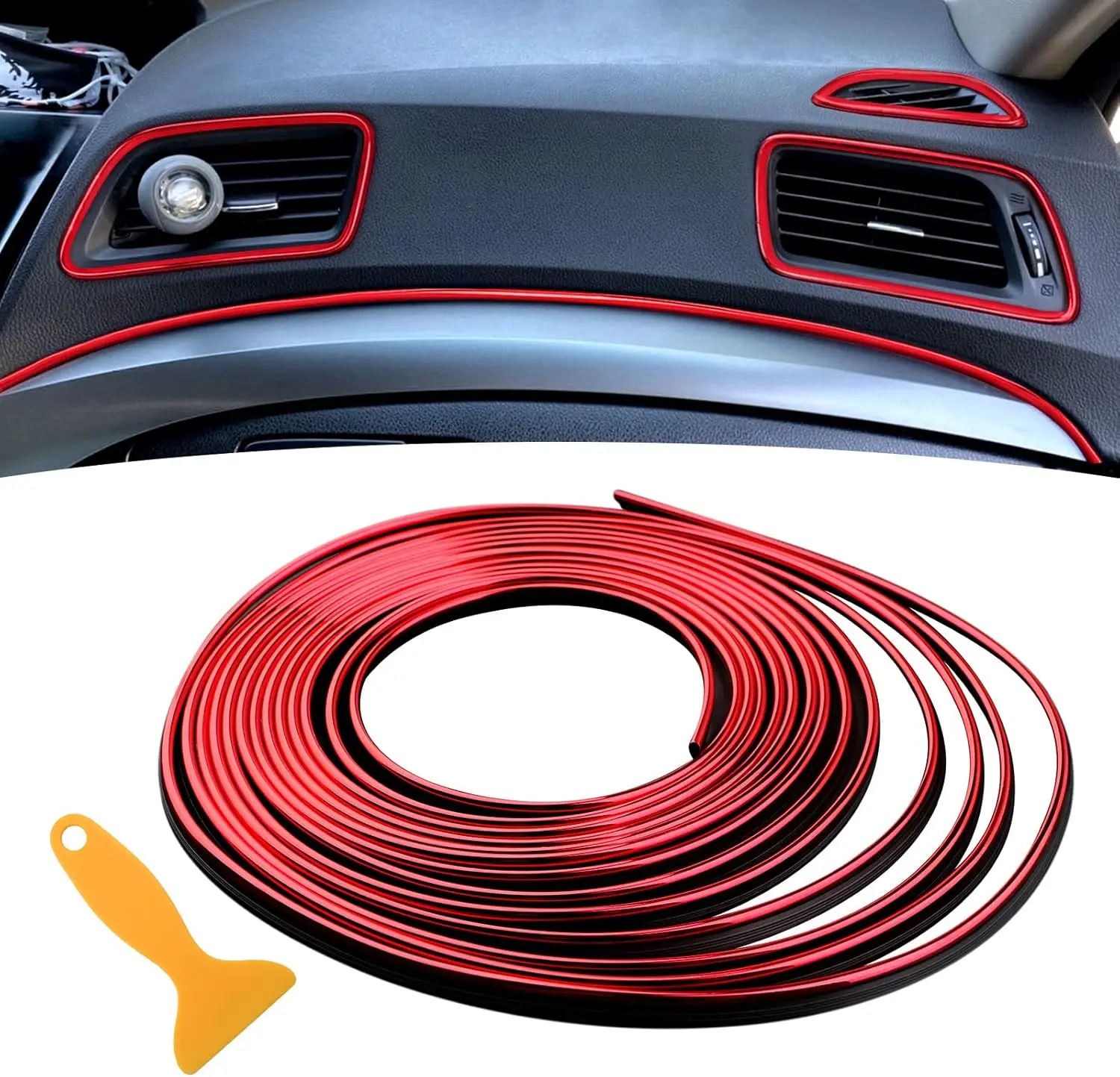 Car Interior Trim Strip – Red Interior Decorative Molding Line ...