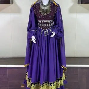 purple traditional Afghani outfit
