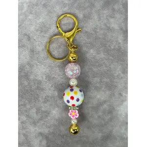 Bubble Gum Beaded Bar Keychain | Bag Charm