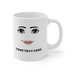 Personalized Roblox Woman Face Customized Mug 11oz And 15oz, Double Sided Ceramic Mug 2024, Gamer Roblox Face Mug, Gamer Mug