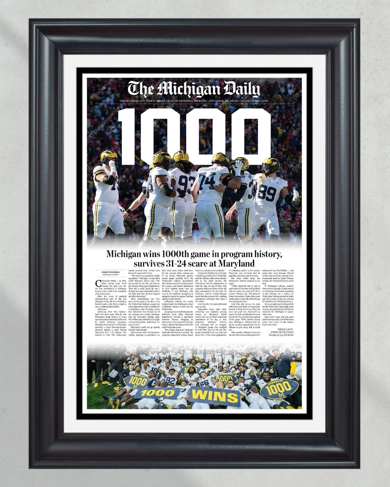 2023 Michigan Wolverines 1000th Win - Commemorative