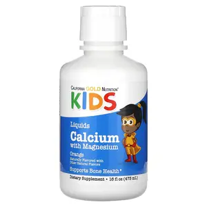 California Gold Nutrition Children's Liquid Calcium with Magnesium, Vitamin D and Zinc, 16 fl oz (473 ml)