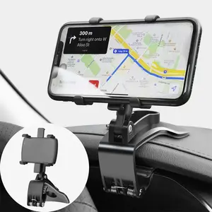 360 Degree Rotation Dashboard Car Phone Holder - Multifunctional One Hand Operation Clip Design Phone Mount Suitable 4-7 inch phones - Car accessories