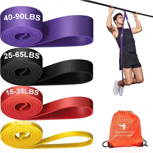 Pull Up Assistance Bands Set 5 LBS - 230 LBS Long Resistance Bands for Pull Ups Workout Gym Exercise Muscle Training Body Shaping for Men Carry Bag Included