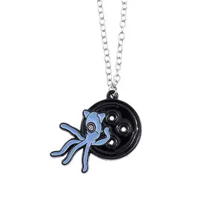 Ghost Mother Necklace Collection - Coraline Black Cat and Buttonhole Pendant, Tim Burton Gothic Jewelry