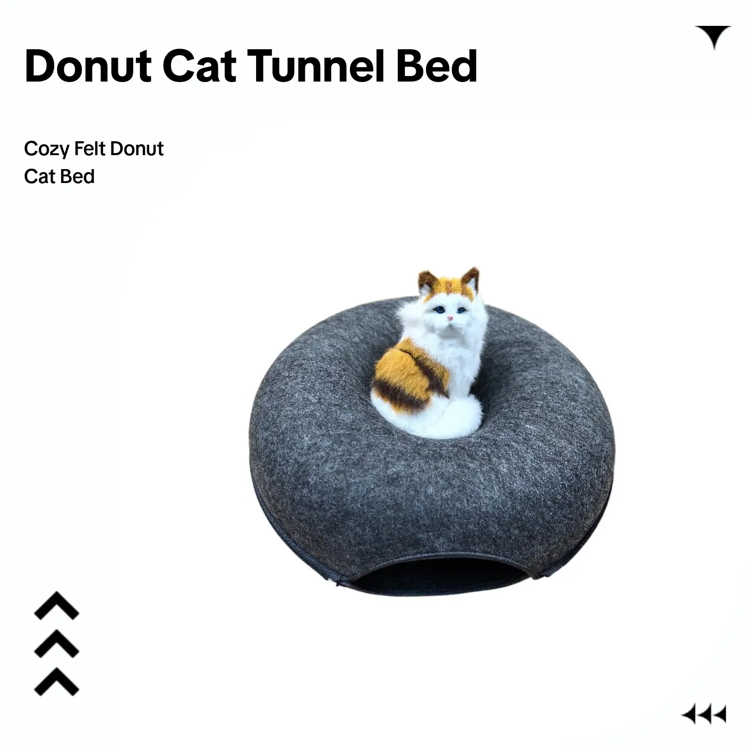 Donut Cat Tunnel and Cat Bed Felt Material Detachable 20x20x8 Inches for Kittens and Small Cats Soft Comfortable and Durable Pet Bed Shaped Beds