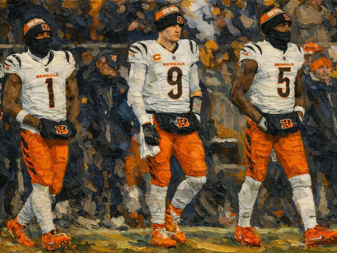 Cincinnati Bengals Three Amigos 13x19 Oil Painting Print