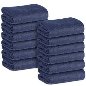 LEMY Moving Blankets 80" x 72" Economy 12 Packs Polyester Shipping Furniture Pads