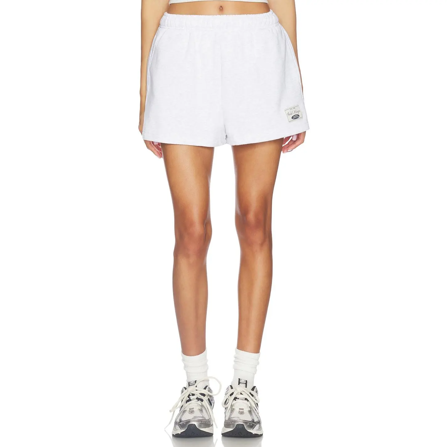 Gold Hinge Loose Sweatshorts in Heather Grey
