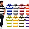 4-Pack: Men's Stripe Pique Short Sleeve Polo Shirts