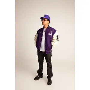 Checkmate Anywear Varsity Jacket in Purple & Green