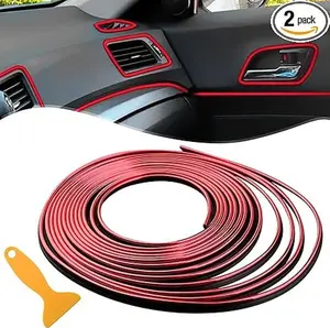 Car Interior Trim Strips - 16.4ft/5M Car Decor Universal Car Gap Fillers Automobile Molding Line Decorative Accessories DIY Flexible Strip Garnish Accessory with Installing Tool