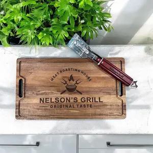 Custom Engraved Grill Set and Board for Indoor and Outdoor Cooking