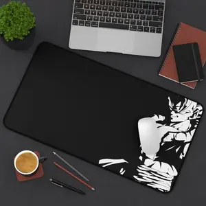 Dragon Ball Gogeta Desk Mat Mousepad - Goku Design, Compatible with 12 x 18, 12 x 22, 16 x 32 In Sizes, Black for Gaming & Everyday Use