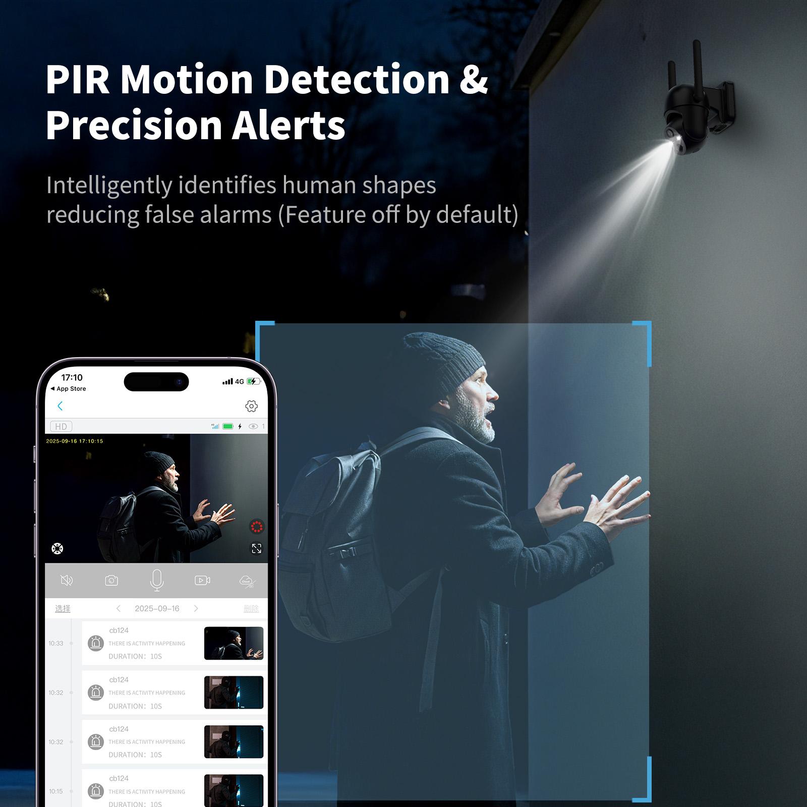 4G LTE Cellular Solar Surveillance Black Security Camera – 2K HD Video 360° View,NoWiFi, Remote APP Controlled,WaterProof,MotionActivated, NightVision, 4GData Card Included (Data refill is required for Unlimited 4G data usage) Connection