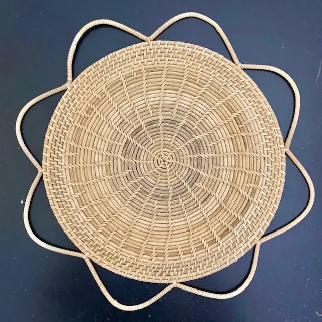 The Fleur Medallion Handwoven Rattan Charger Plate - Natural