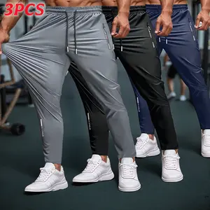 Men’s jogging pants set (3 pieces) — lightweight and breathable, suitable for sports fitness, basketball, and cycling; available in multiple colors.