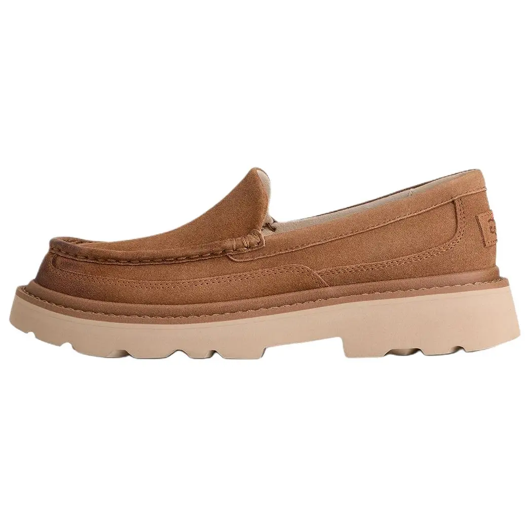 UGG Ascot Men's Chestnut Split Leather Slip-On Loafers - Comfortable Footwear for Daily Wear, Men's Casual Shoe