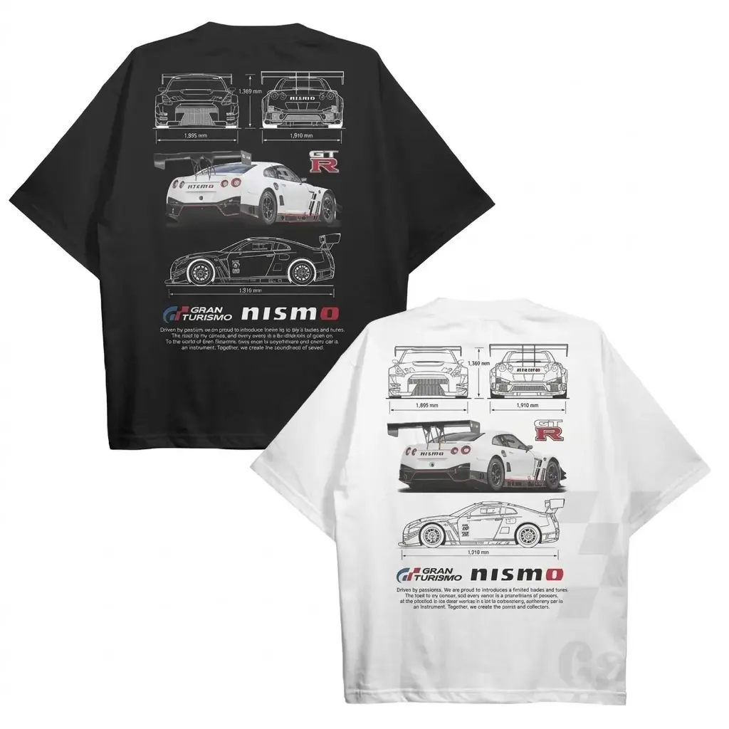 Men's Short-Sleeve Baggy JDM Legend Spec Racing T-Shirt - Black Round Neck Cotton-Poly Loose-Fit Graphic Top, Custom Print Casual Gym Party Menswear