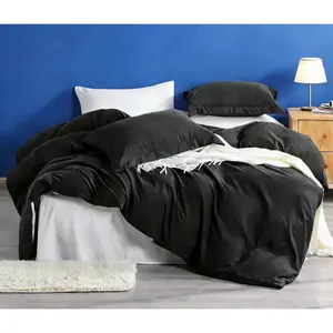 HTA 3-Piece Brushed Microfiber Duvet Cover Set with Pillowcases – Ultra Soft, Cozy, Breathable & Cooling Bedding, Wrinkle, Fade & Stain Resistant, Machine Washable – Budget-Friendly Daily Comfort with Zipper Closure, Corner Ties & 2 Pillowcases