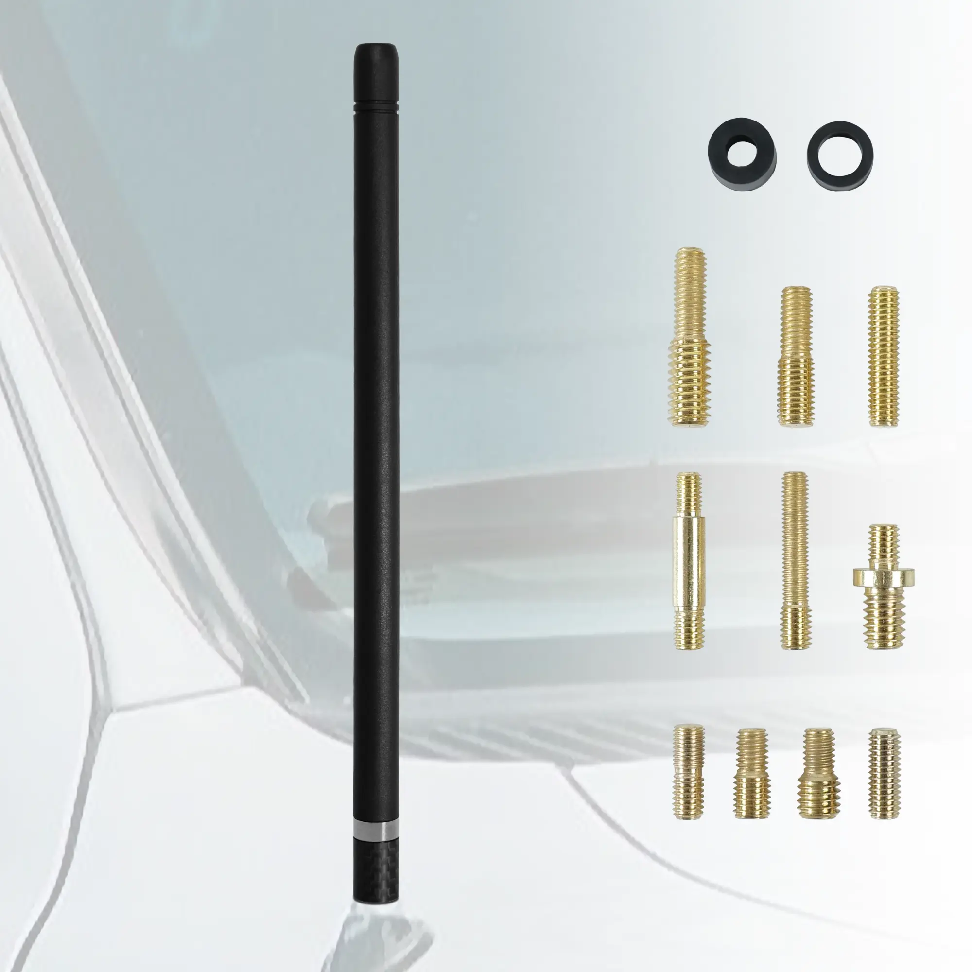 8.5" Short Car Antenna Replacement Premium FM/AM Reception with Copper Coil Flexible Rubber Car Wash Proof Fits Ford F-Series F150 Raptor,Chevy Silverado,GMC Sierra, RAM, Toyota Tacoma & Jeep Wrangler