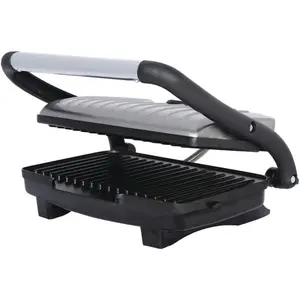Brentwood  1000W Ceramic Panini Press Grill, Metallic