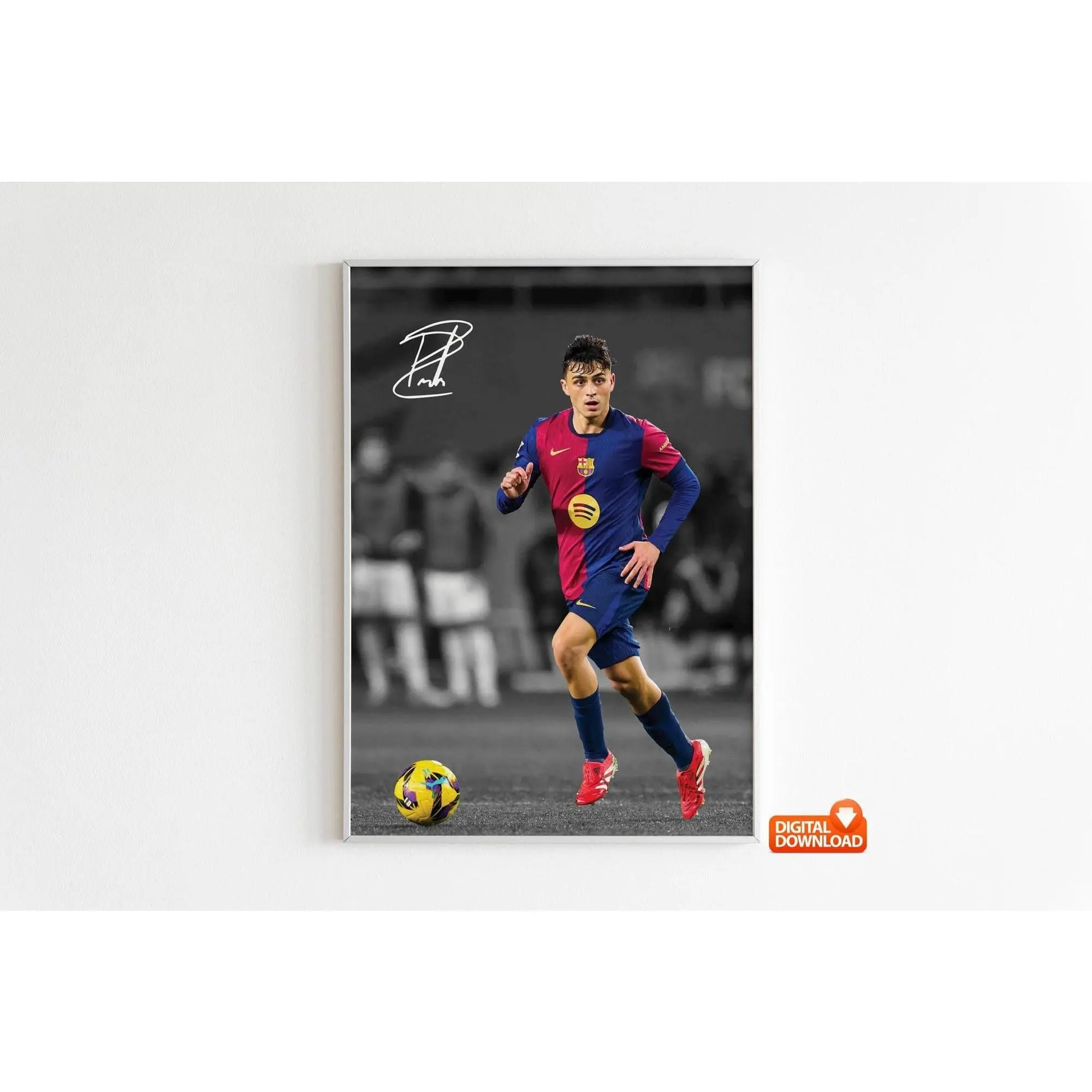 Pedri Poster, Signed Football Poster( Unframed - Print Only )