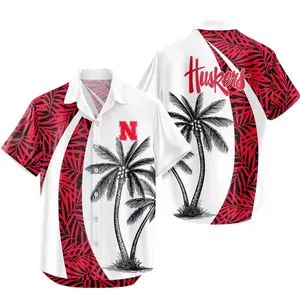 Nebraska Huskers Hibiscus Hawaiian Shirt Tropical Pattern Shirt for Men Women Birthday Bachelor Party Gift Summer Gift
