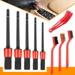 9Pcs Pro Car Detailing Brush Kit: Scratch-Free Deep Clean Set
