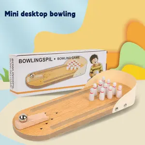 Mini Desktop Bowling Puzzle Toy, Parent-Child Interactive Game, Wooden Mini Tabletop Game, Educational Kids Toy