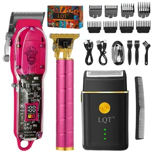 Men's Hair Clipper Set Cordless Hair Trimmer with LED Screen, Adjustable Beard & Mustache Trimmer, Self-Sharpening Blades, Quiet Haircut Machine, Best Gift for Father's Day/Holidays, Rechargeable Cordless Clippers