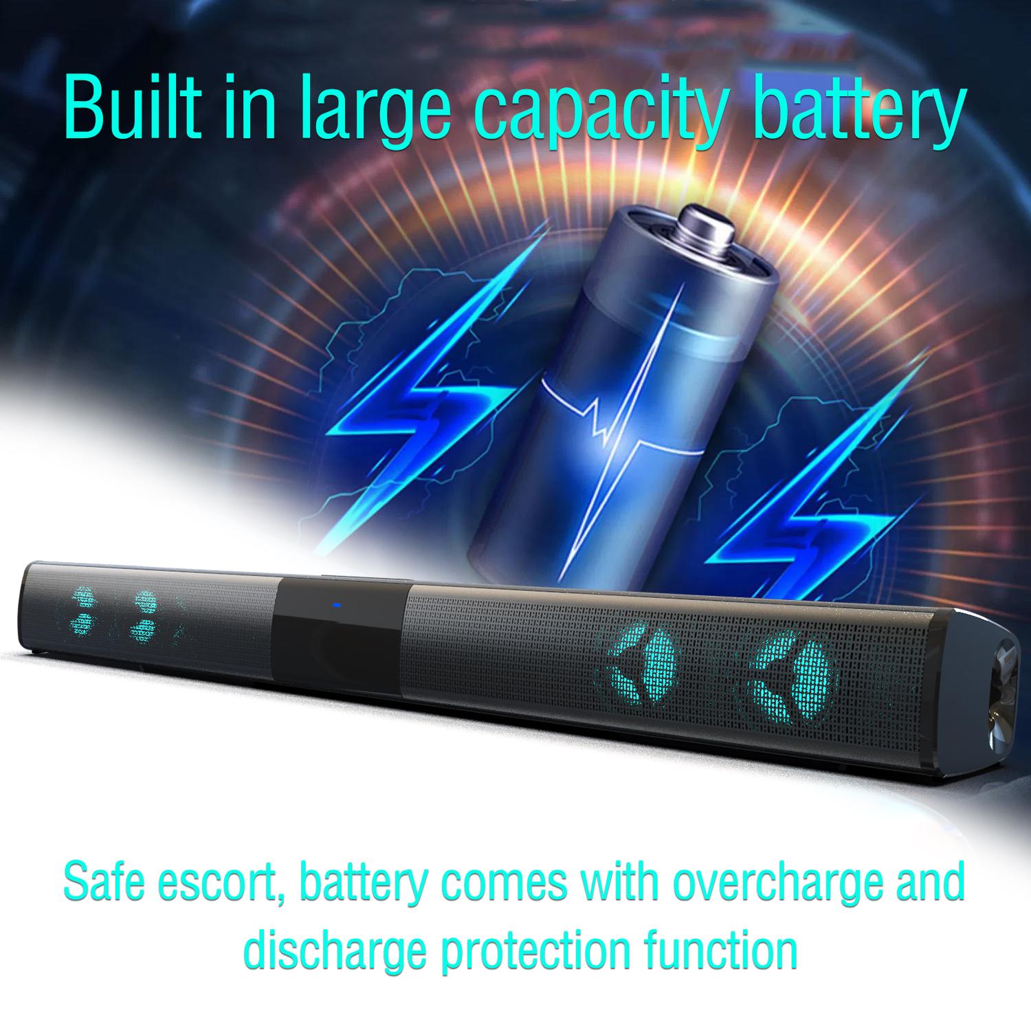 Home Theater 3D Stereo Surround RGB Wireless Speaker 20W Multi-Function Subwoofer Soundbar Support For TV/PC