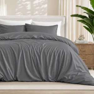 Bare Home Cooling Rayon from Bamboo Duvet Cover Set - Comfy Bedding, Lightweight Design, Bamboo Sheets