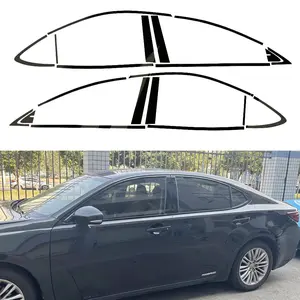 Glossy Black Chrome Delete Window Trims sticker For Tesla Lexus ES 2013-2017