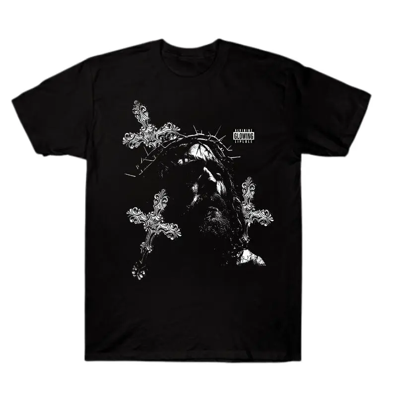 Retro Jesus Cross Graphic Print Acid Washed T-Shirt Cotton Unisex Graphic Tees, Crew Neck, Size S- 3XL, Menswear Top, Womenswear Top Underwear Streetwear Tshirt Tropical Round Neck Crewneck Men Tee