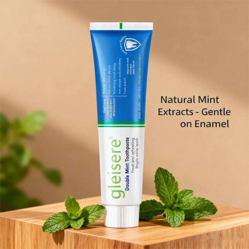 3 PCS Double Mint Toothpaste for Bright White Teeth Fresh and Refreshing Oral Care Solution,Leaves Mouth Feeling Refreshed for Hours,Daily
