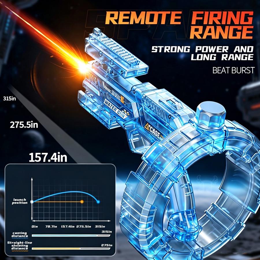 LED Electric Water Blaster with Space Energy Ring Design, Summer vibes, High-pressure & Long-range,Summervibes, Large Capacit【Safe & Harmless Water Gun Toy】 tiktokshopspringglowup