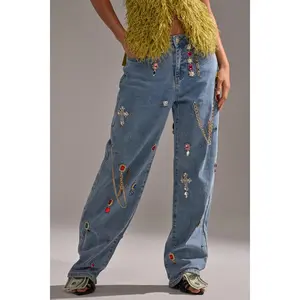 FEELING THE DIFFERENCE EMBELLISHED RELAXED DENIM