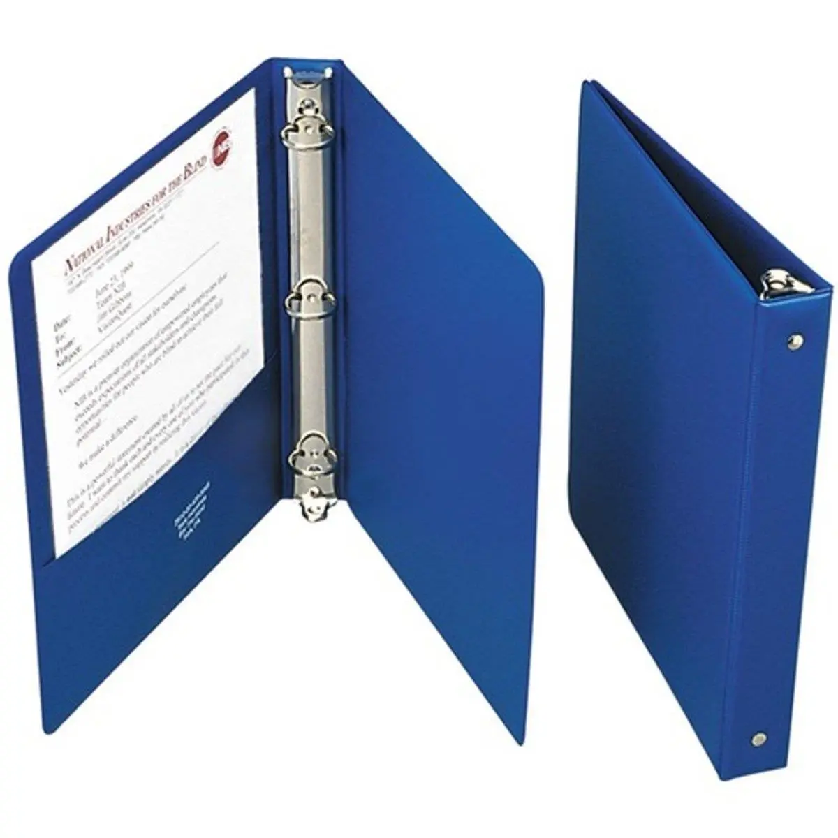 Skilcraft NSN4098646 Letter Size 8.5x11x1 in. 3-Ring Loose-Leaf Binder - Blue, Binding Function, Interior Pockets, Tear-and-Crack Resistant, Ideal for Storing Frequently Accessed Documents, Pockets On The Inside, Resists Tearing And Cracking