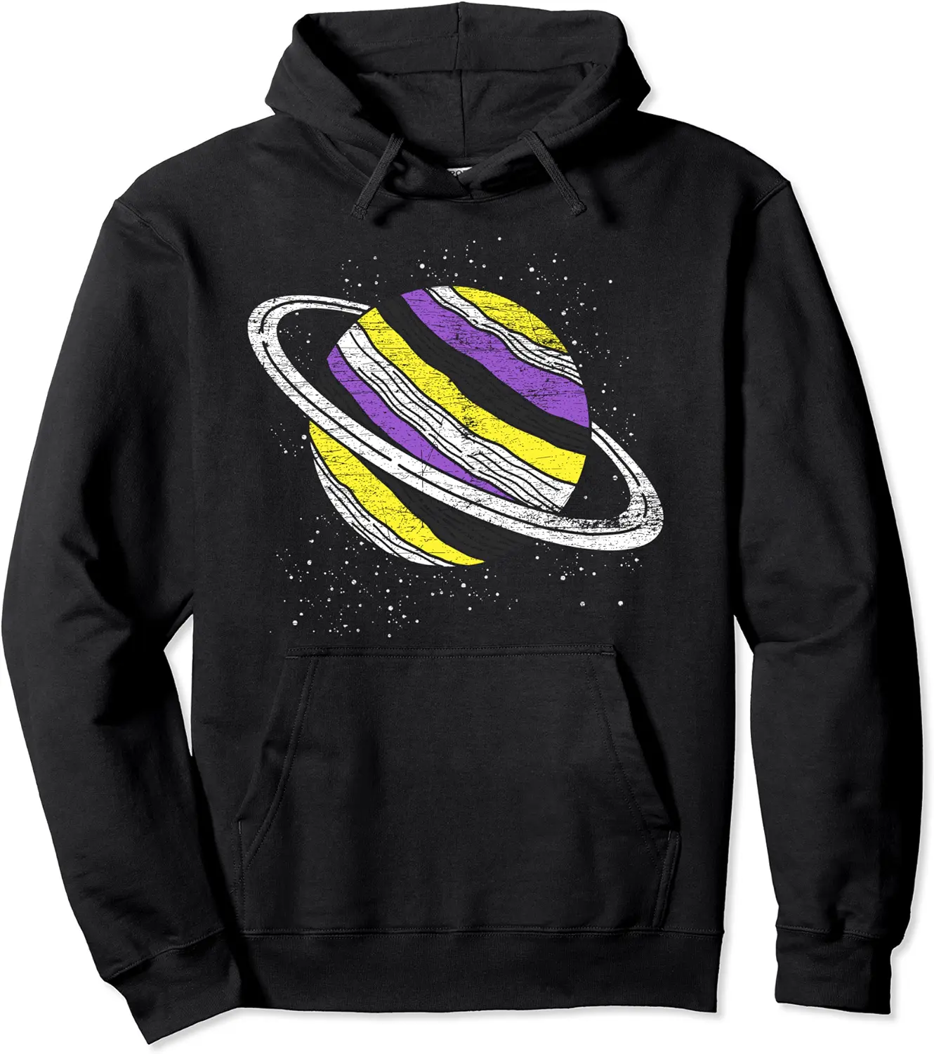 Nonbinary Flag Genderfluid Planet Agender Saturn Non Binary Pullover Hoodie - Latellestcha Shop 40B095XRZQK2