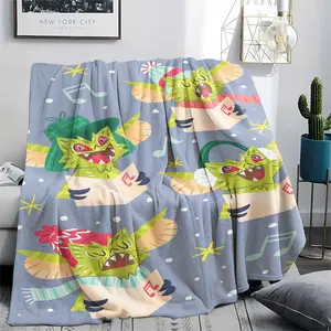 GREMLINS (12) Soft and Comfortable Flannel Blanket with Cartoon Design, Machine Washable Seasonal Throw for Home Living Room Napping Camping, Air Conditioner Blanket, Teen Room Holiday Decoration