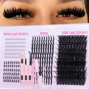 360pcs Fluffy False Eyelashes, Mixed Length 10-18mm, D Curl, Thick, Oil Form, DIY Lash Extensions, Includes Glue Remover and Applicator