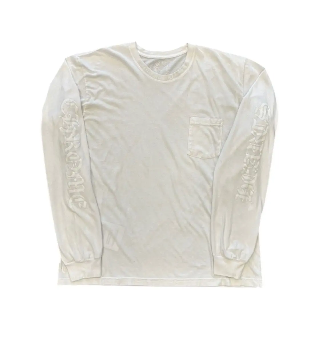 992749 Chrome Hearts Neck Logo White Pocket L/S T-Shirt