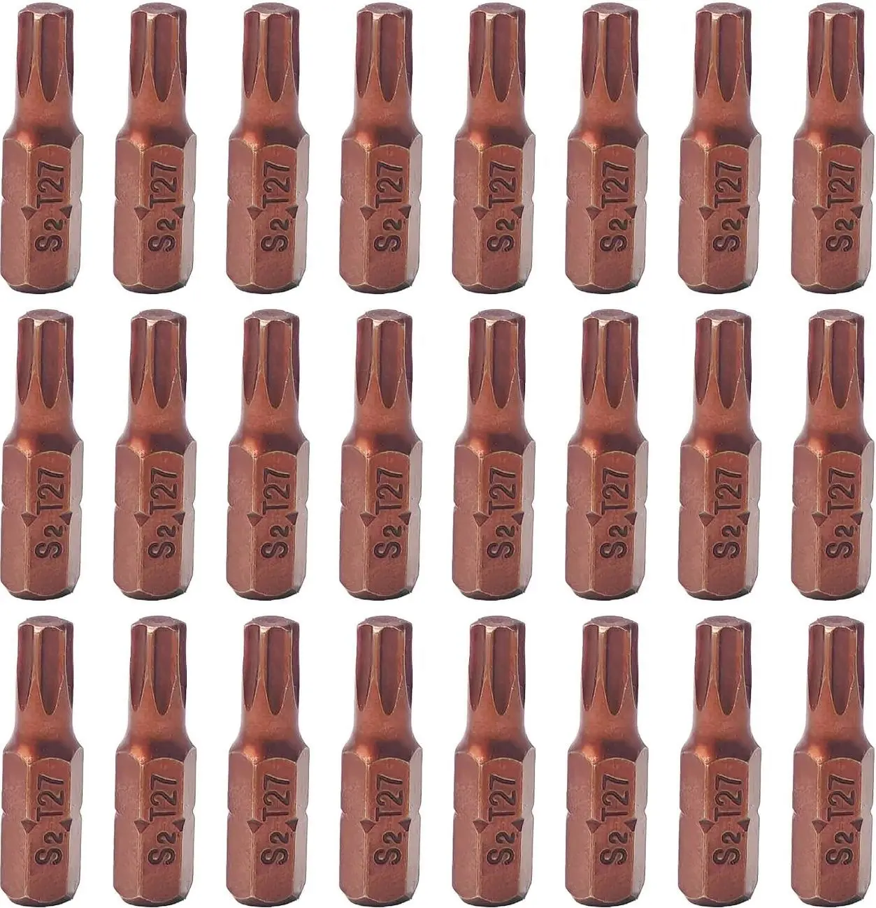 25Pcs T27 Hex Bit Set, 1 Inch Inner Hexagon Screwdriver Bits, 1/4" Hex Shank S2 Steel, 6 Point Allen Bit Set for Power Drill & Hand Tools